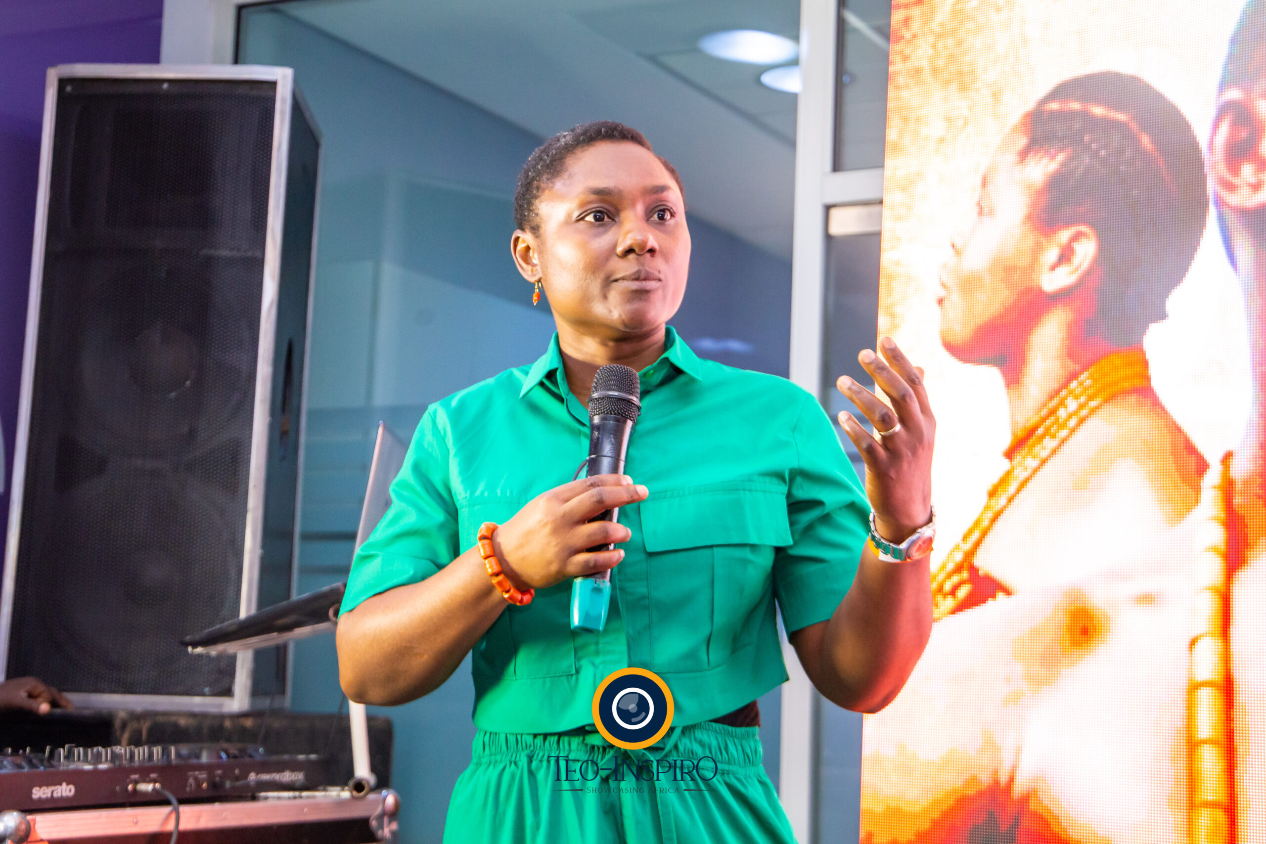 Film Director giving her speech to the crowd